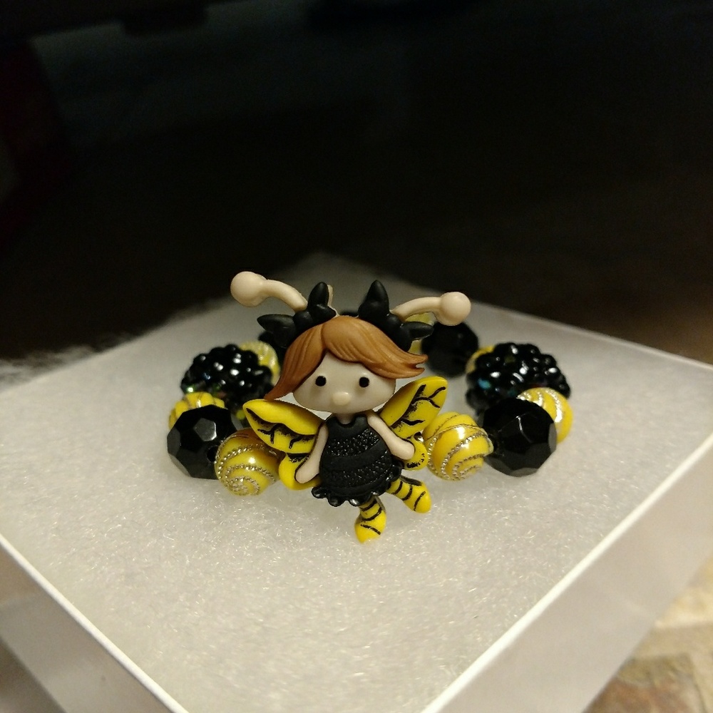 Child size bumblebee fairie stretch bracelet